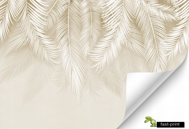 Fototapeta-3d-LISCIE-PALMY-Winylowa-Laminowana-w-odcieniach-bezu