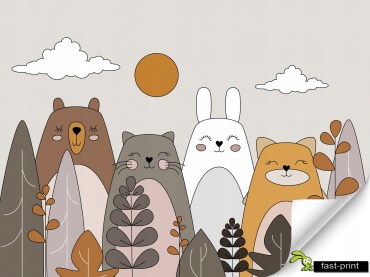 Fototapeta-3d-dla-Dzieci-ZWIERZETA-MISIE-na-Wymiar-Winylowa-Laminowana