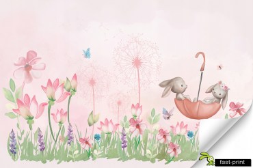 Fototapeta-3d-dla-Dzieci-na-Wymiar-ZAJACZKI-Winylowa-Laminowana