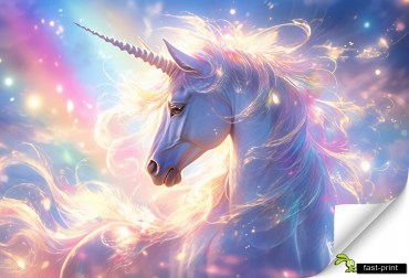 Fototapeta-3d-na-Wymiar-dla-Dzieci-JEDNOROZEC-KON-Winylowa-Laminowana