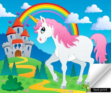 Fototapeta-3d-na-Wymiar-dla-Dzieci-KUCYK-JEDNOROZEC-2-Winylowa-Laminowana