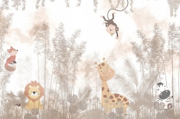 Fototapeta-3d-na-Wymiar-dla-Dzieci-ZWIERZETA-DZUNGLA-SAFARI-3-Winylowa-Kod-producenta-safari-3